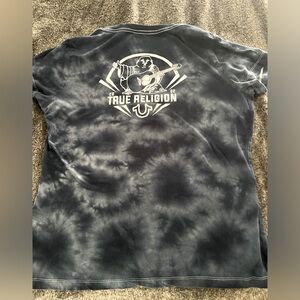 True Religion navy blue tie-dye cotton T-shirt